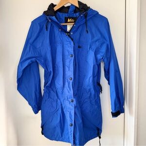 REI Vintage Elements Jacket Women’s 6 Royal Blue Water Wind Warm Outdoor Pockets